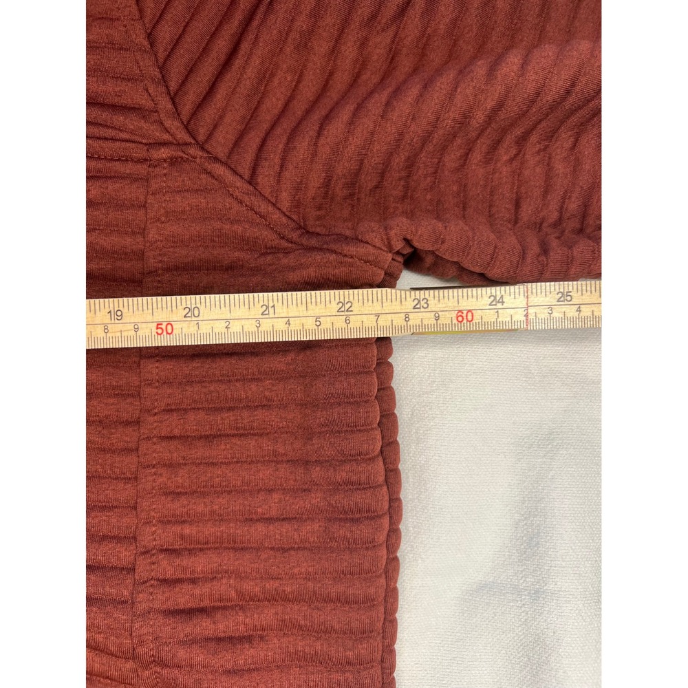 L.L. Bean Airlight Red/Brown Fall Neutral Quilted Color Snap Pullover Women XL - Picture 6 of 8